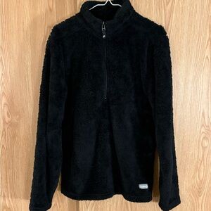 Avalanche Deep Black Sherpa Fleece Pullover 1/4 Zip Jacket